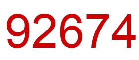 Number 92674 red image