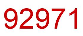 Number 92971 red image