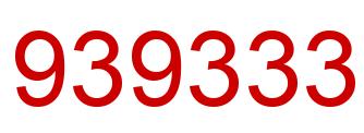 Number 939333 red image