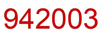 Number 942003 red image