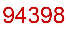 Number 94398 red image