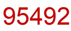 Number 95492 red image