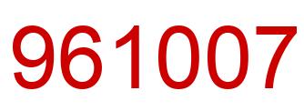 Number 961007 red image