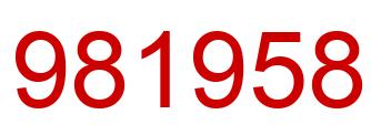Number 981958 red image