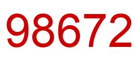 Number 98672 red image