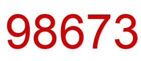 Number 98673 red image