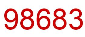 Number 98683 red image