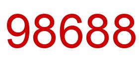 Number 98688 red image