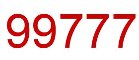 Number 99777 red image