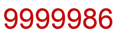 Número 9999986 imagen rojo