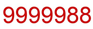 Número 9999988 imagen rojo