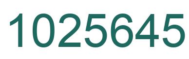 Number 1025645 green image