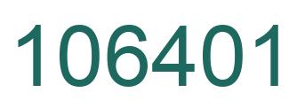 Number 106401 green image