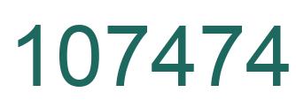 Number 107474 green image