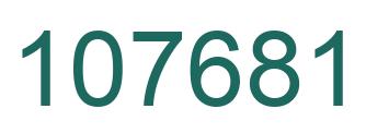 Number 107681 green image