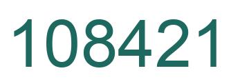 Number 108421 green image