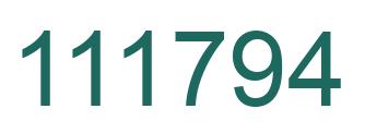 Number 111794 green image