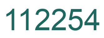 Number 112254 green image