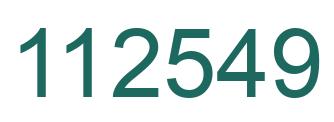 Number 112549 green image