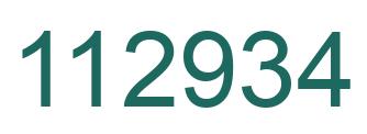 Number 112934 green image