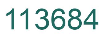 Number 113684 green image