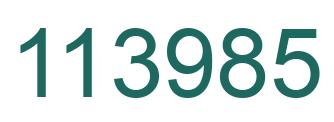 Number 113985 green image