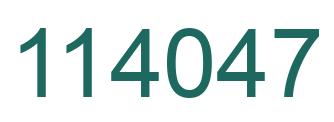 Number 114047 green image