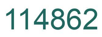 Number 114862 green image
