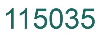 Number 115035 green image