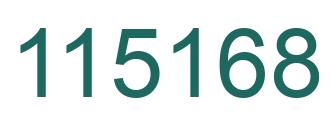 Number 115168 green image
