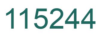 Number 115244 green image