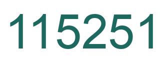 Number 115251 green image