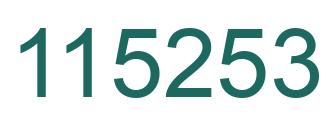 Number 115253 green image