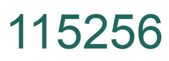 Number 115256 green image