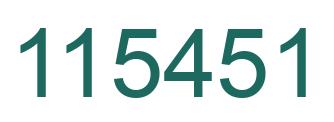 Number 115451 green image