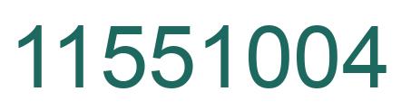Number 11551004 green image