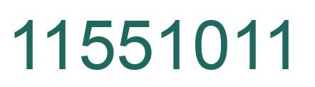 Number 11551011 green image