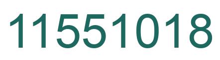 Number 11551018 green image