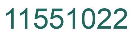 Number 11551022 green image