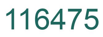 Number 116475 green image