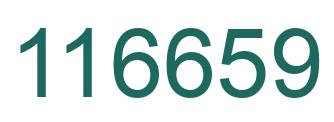 Number 116659 green image
