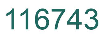 Number 116743 green image