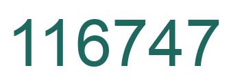 Number 116747 green image
