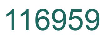 Number 116959 green image