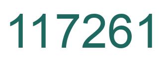 Number 117261 green image