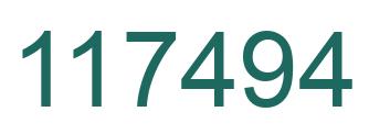 Number 117494 green image