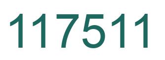 Number 117511 green image