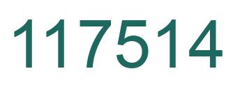 Number 117514 green image