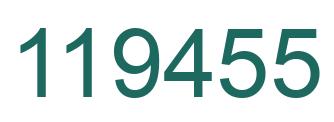 Number 119455 green image