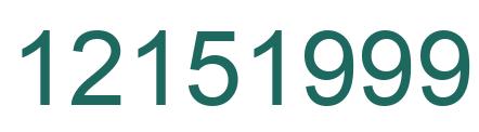Number 12151999 green image